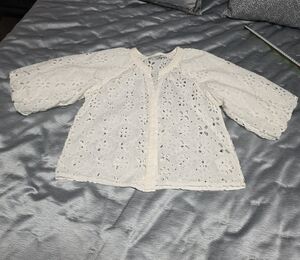 Joe's Jeans Ivory Eyelet Top